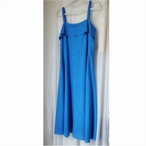 Ann Taylor NWT Linen-blend Size 6 Vibrant Blue Summer Dress